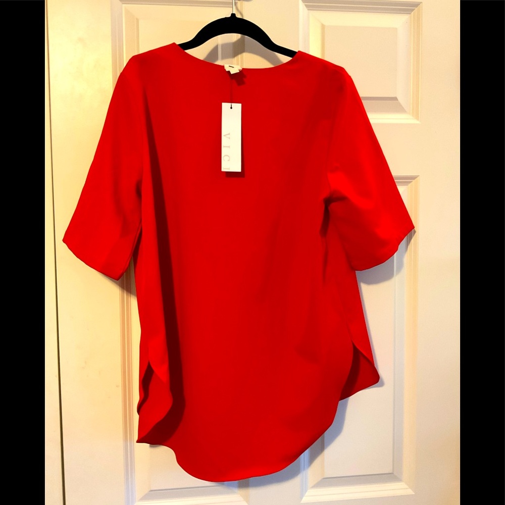 Fiery-red blouse